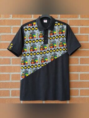 Men’s Ankara Print Polo Shirt – Brand New Without Tags